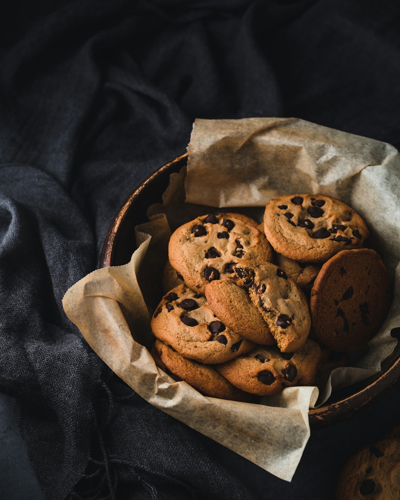 Warm chocolate chunk cookies